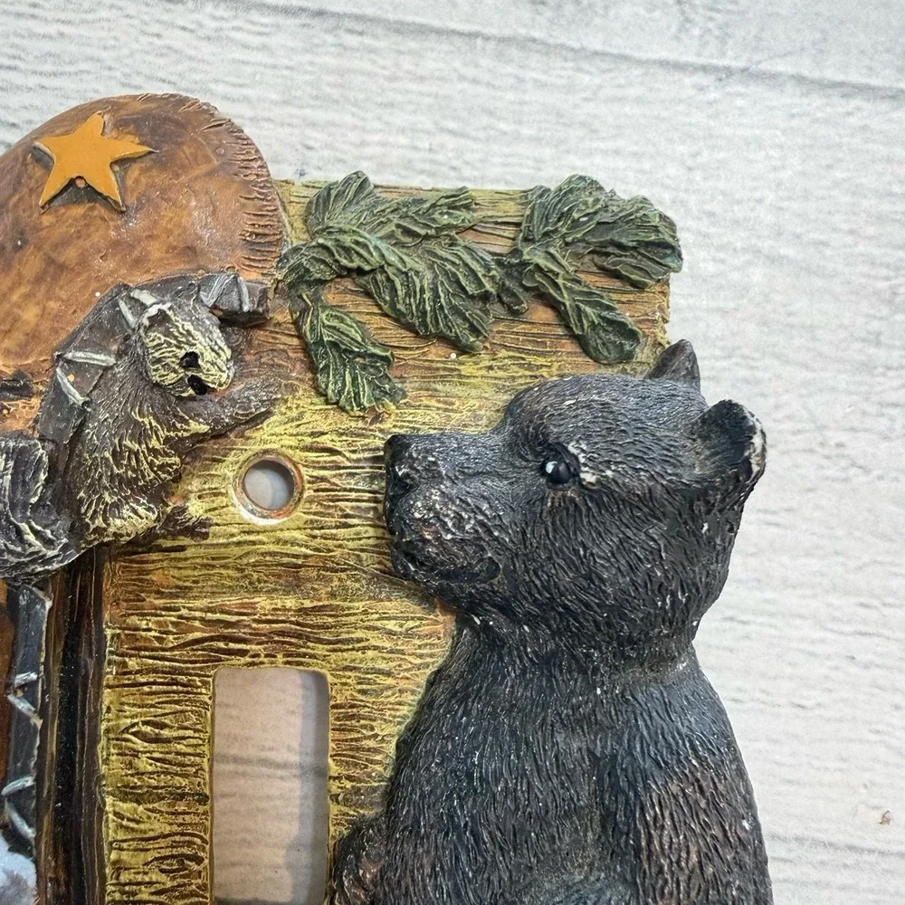 RESIN light SWITCH PLATE Bear Canoe Squirrel Paddles